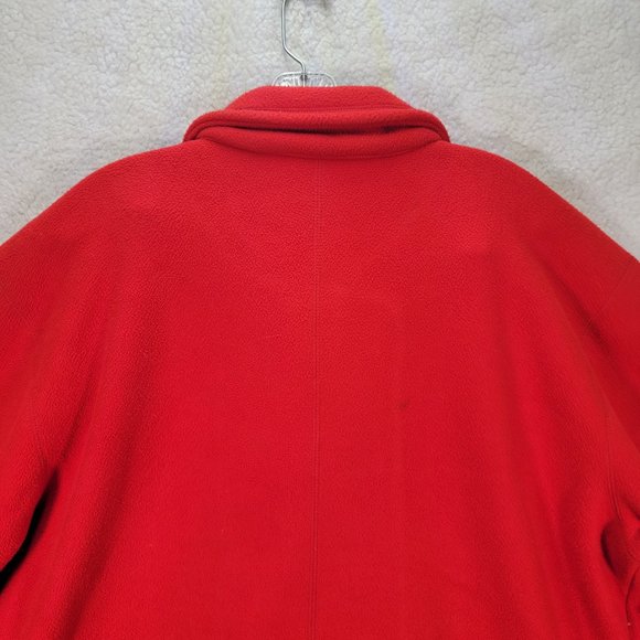 Liz Claiborne Liz Wear Red Collared Button Up Cozy Y2K Pea Coat - Picture 11 of 16